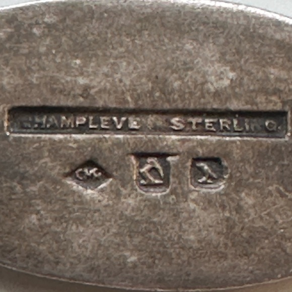 Antique English Enamel Pin Set - Picture 4 of 4